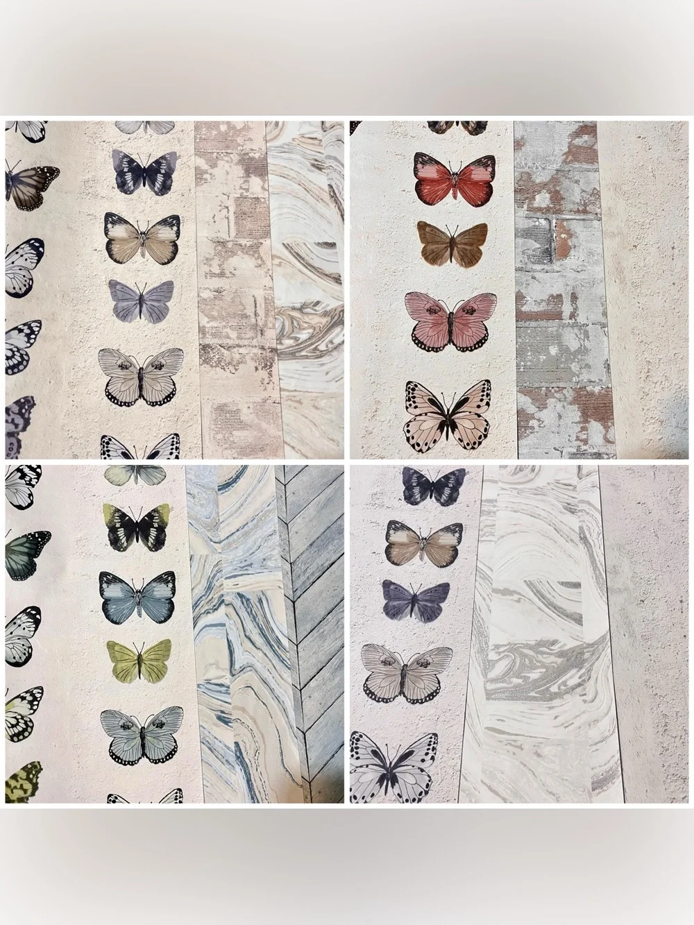 14 Large Assorted Designer DIY Scrapbooking Marble & Butterflies Pattern Sheets